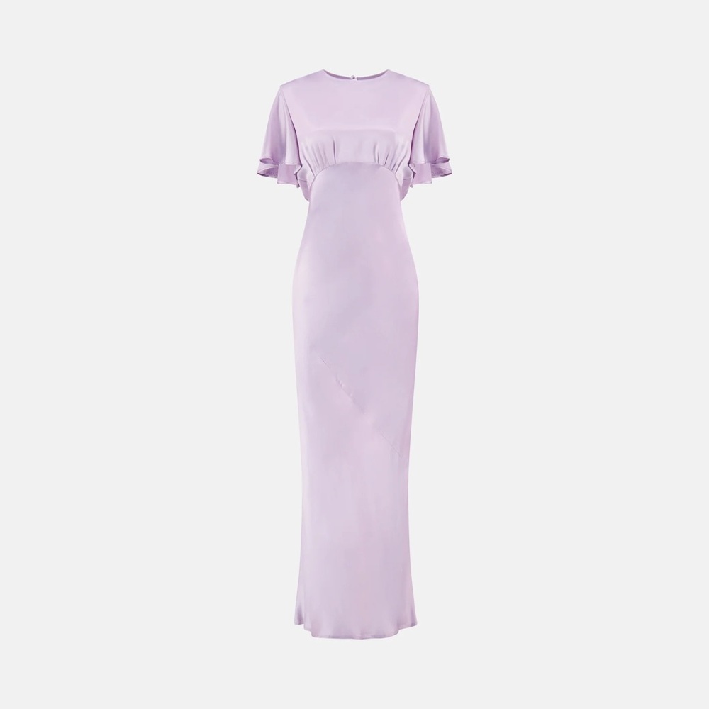 Elegant Lavender Silk Maxi Dress